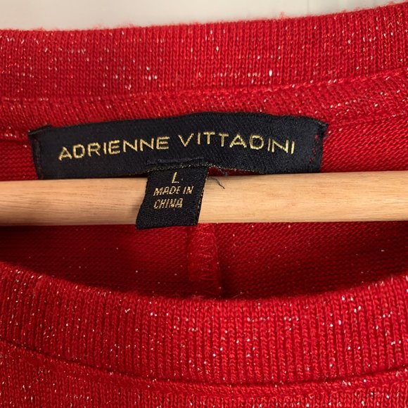 Adrienne Vittadini, Embelished Spring Time Sweater in Red, Women's L - Picture 5 of 8